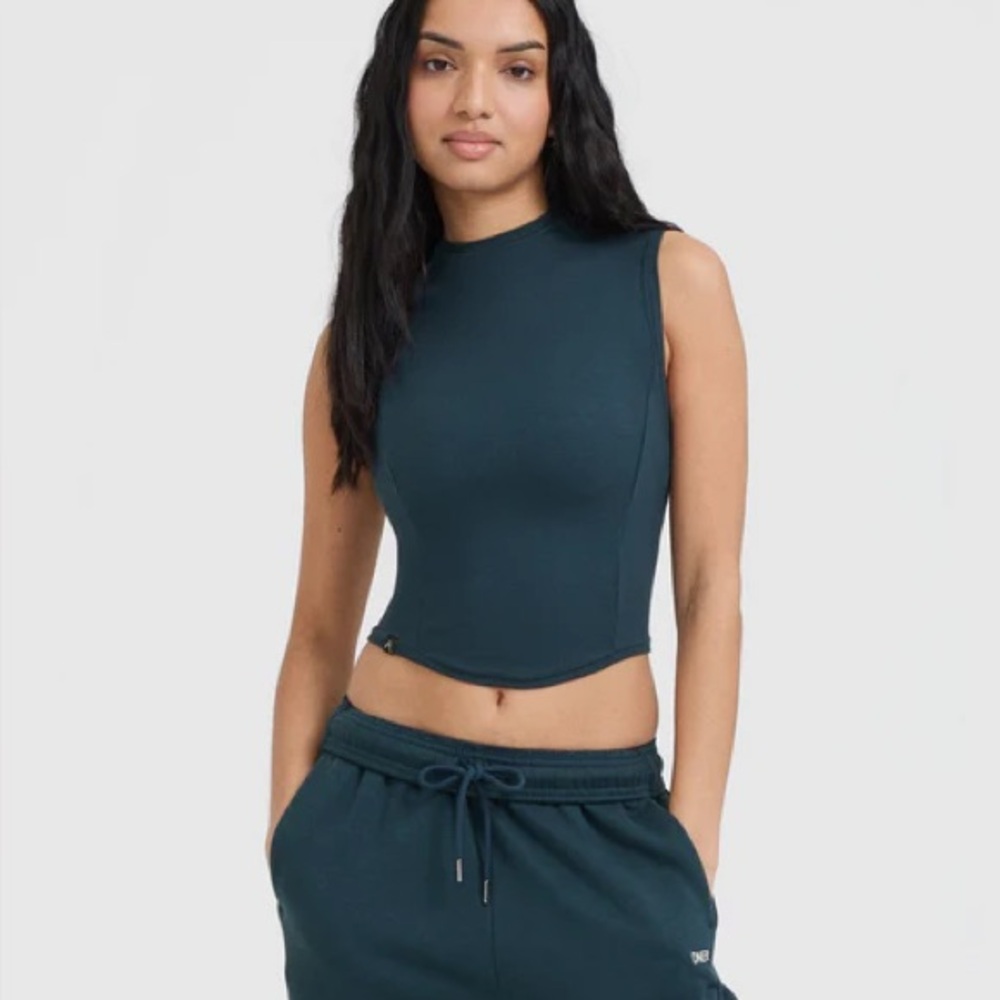 Oner Active Mellow™ Rib Mid Mock Neck Tank Oil Blue Size S